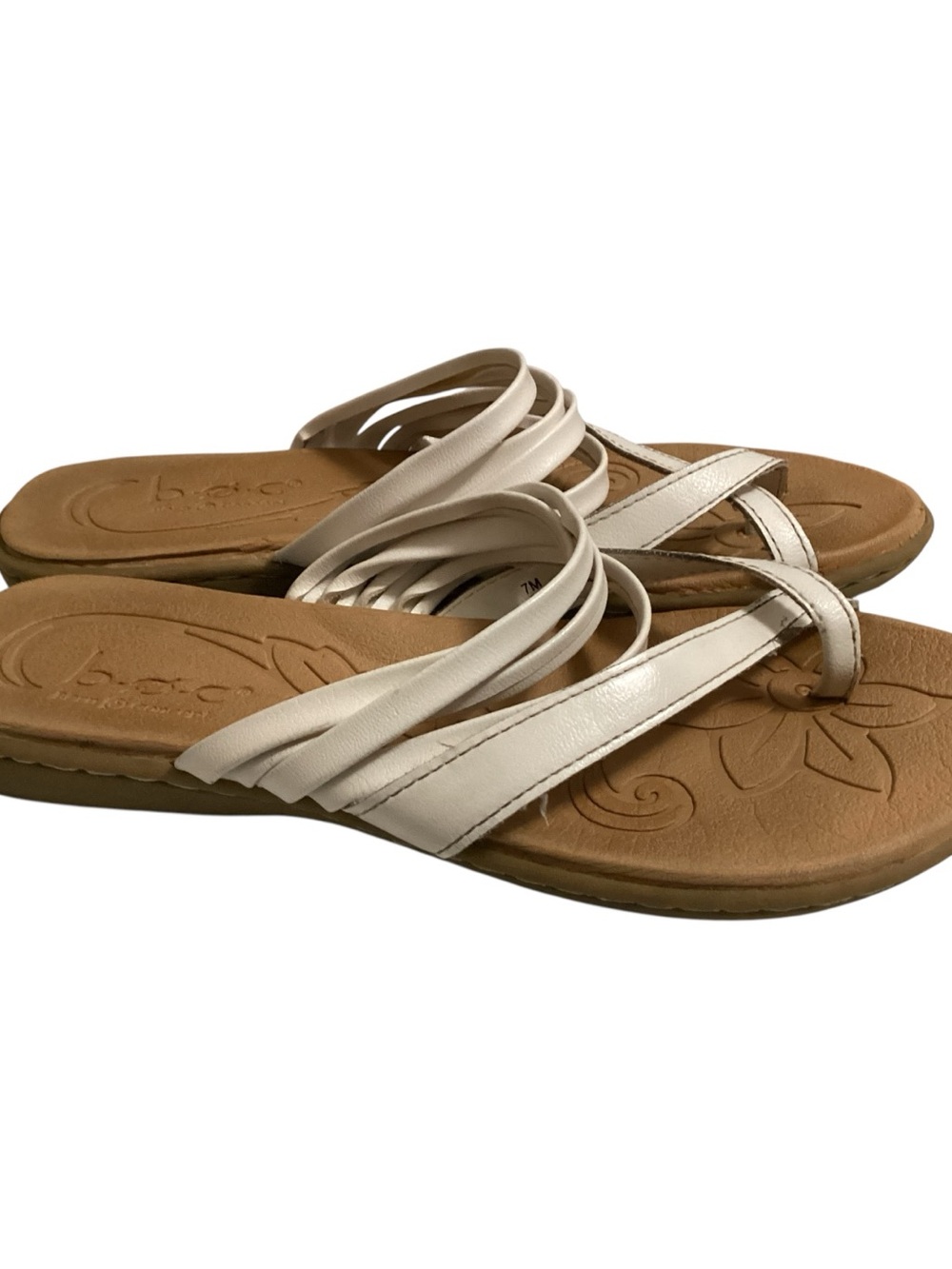 b.o.c. White Strappy Slide Sandals for Women size 7 - Picture 2 of 6
